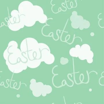 Easter seamless pattern with clouds. Illustrazione stock