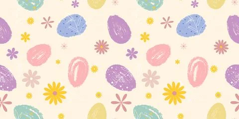 Easter seamless pattern with colored eggs イラスト素材