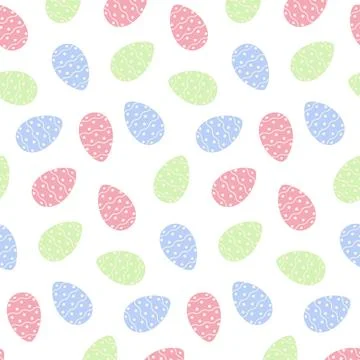 Easter seamless pattern with colorful Easter eggs in trendy soft shades. Happy Illustrazione stock