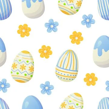 Easter seamless pattern with colorful eggs. Perfect for wallpaper, gift paper Stock Illustration