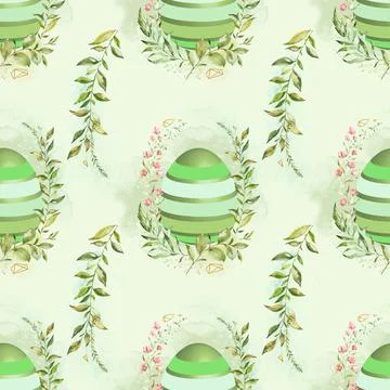 Easter seamless pattern with colorful eggs. Background with painted multicolo Stock Illustration