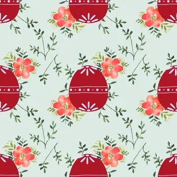 Easter seamless pattern with colorful eggs. Background with painted multicolo 스톡 일러스트