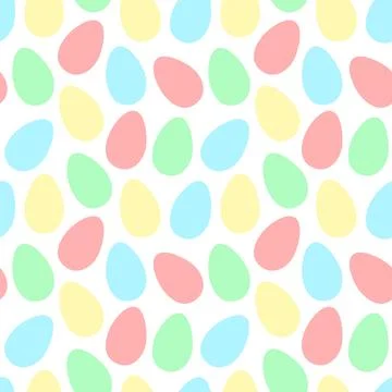 Easter seamless pattern of colorful eggs on a transparent background. Vector  스톡 일러스트