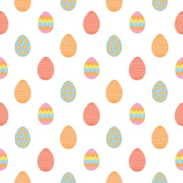 Easter seamless pattern with colorful eggs for wrapping paper, wallpaper, w.. Illustrazione stock
