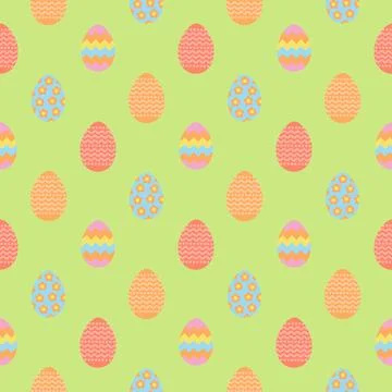 Easter seamless pattern with colorful eggs for wrapping paper, wallpaper, w.. Stock Illustration
