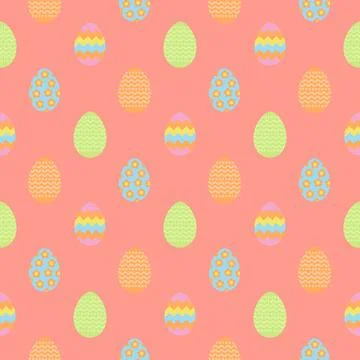 Easter seamless pattern with colorful eggs for wrapping paper, wallpaper, w.. Stock Illustration
