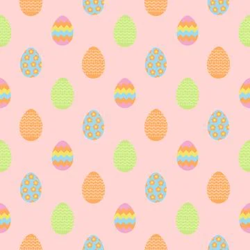 Easter seamless pattern with colorful eggs for wrapping paper, wallpaper, w.. Illustrazione stock