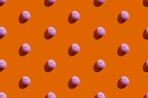 Easter seamless pattern cute egg art festive decor Stock Photos