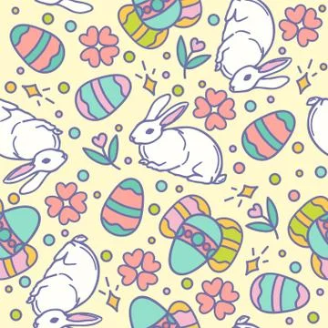 Easter seamless pattern design vector illustration Stock Illustration