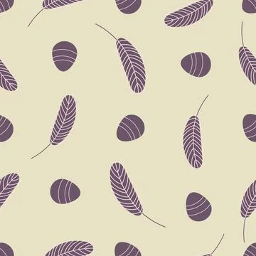 Easter seamless pattern with eggs and feathers Stock Illustration
