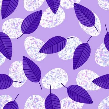 Easter seamless pattern with eggs and leaves for wallpaper and fabrics Stock Illustration