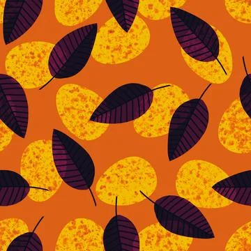 Easter seamless pattern with eggs and leaves for wallpaper and fabrics Stockillustratie
