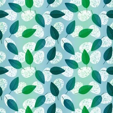 Easter seamless pattern with eggs and leaves for wallpaper and fabrics Stock Illustration