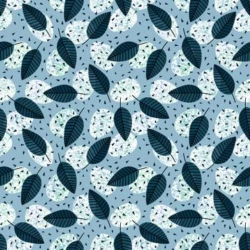 Easter seamless pattern with eggs and leaves for wallpaper and fabrics Stock Illustration