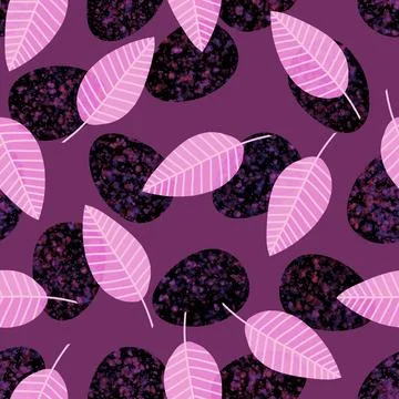 Easter seamless pattern with eggs and leaves for wallpaper and fabrics Stock Illustration