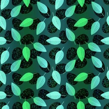 Easter seamless pattern with eggs and leaves for wallpaper and fabrics 스톡 일러스트