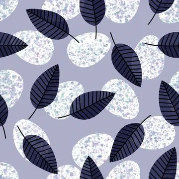 Easter seamless pattern with eggs and leaves for wallpaper and fabrics Illustrazione stock