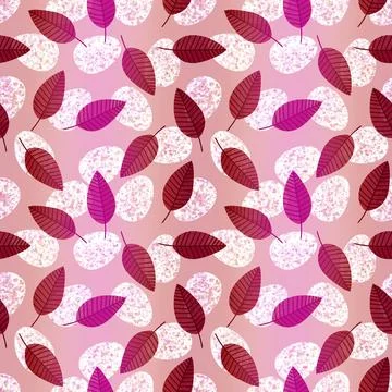 Easter seamless pattern with eggs and leaves for wallpaper and fabrics Stock Illustration