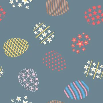 Easter seamless pattern, eggs festive spring background Stock Illustration