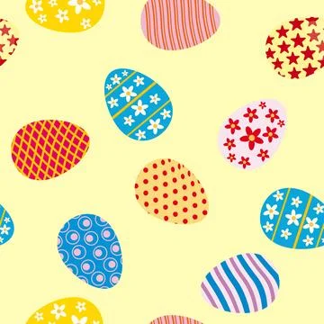 Easter seamless pattern, eggs festive spring background Illustrazione stock