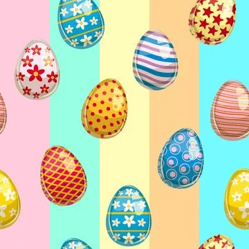 Easter seamless pattern, eggs festive spring background Stock Illustration