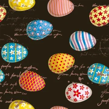 Easter seamless pattern, eggs festive spring background 스톡 일러스트