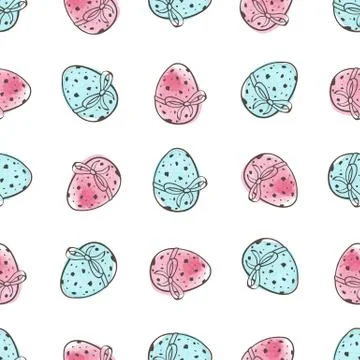 Easter seamless pattern with eggs Stock Illustration