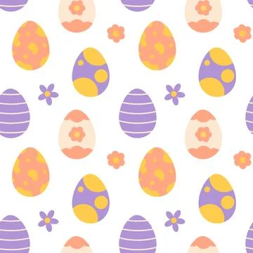 Easter seamless pattern with eggs Stock Illustration