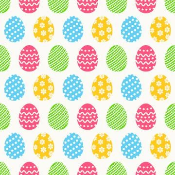 Easter seamless pattern with eggs. Vector background. イラスト素材