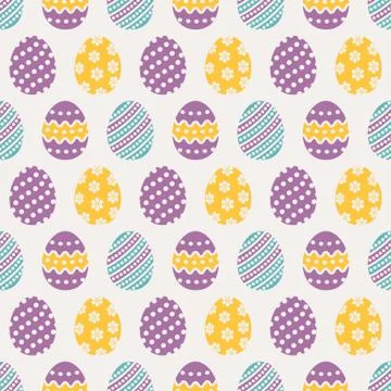 Easter seamless pattern with eggs. Vector background. Illustrazione stock