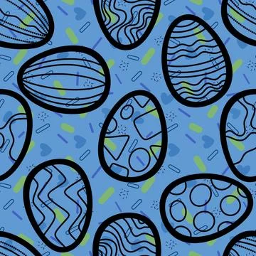 Easter seamless pattern with eggs for wallpaper and fabrics and textiles Stock Illustration
