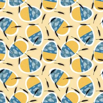 Easter seamless pattern with eggs for wallpaper and fabrics and textiles Stock Illustration