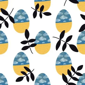 Easter seamless pattern with eggs for wallpaper and fabrics and textiles Stock Illustration