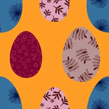 Easter seamless pattern with eggs for wallpaper and fabrics and textiles Stock Illustration