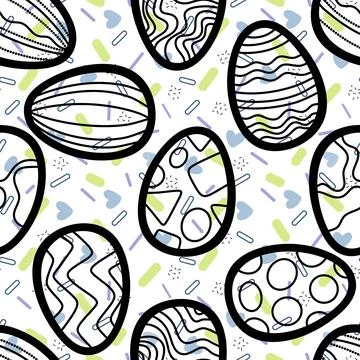 Easter seamless pattern with eggs for wallpaper and fabrics and textiles 스톡 일러스트