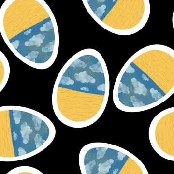 Easter seamless pattern with eggs for wallpaper and fabrics and textiles Stock Illustration