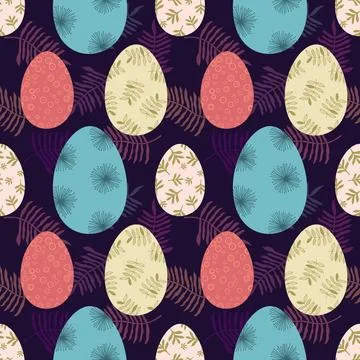 Easter seamless pattern with eggs for wallpaper and fabrics and textiles 스톡 일러스트