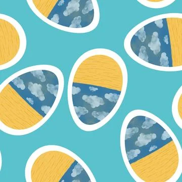 Easter seamless pattern with eggs for wallpaper and fabrics and textiles Illustrazione stock