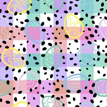 Easter seamless pattern with eggs for wallpaper and fabrics and textiles Stock Illustration
