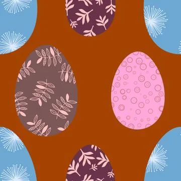 Easter seamless pattern with eggs for wallpaper and fabrics and textiles イラスト素材