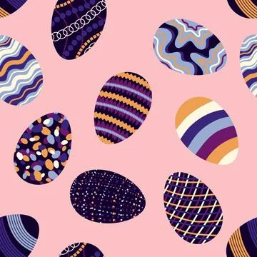 Easter seamless pattern with eggs for wallpaper and fabrics and textiles Illustrazione stock