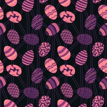 Easter seamless pattern with eggs for wallpaper and fabrics and textiles イラスト素材