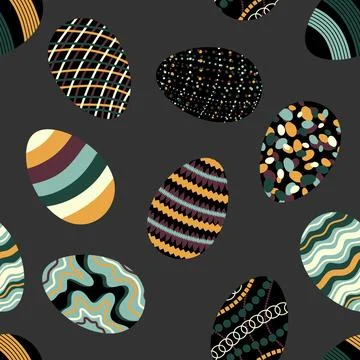 Easter seamless pattern with eggs for wallpaper and fabrics and textiles Stock Illustration