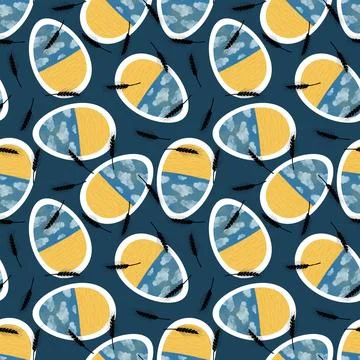 Easter seamless pattern with eggs for wallpaper and fabrics and textiles Stock Illustration