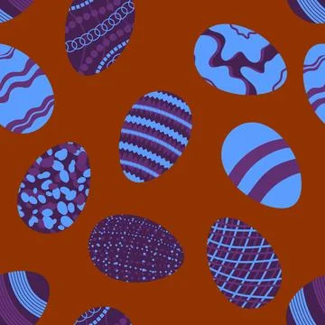 Easter seamless pattern with eggs for wallpaper and fabrics and textiles 库存插图