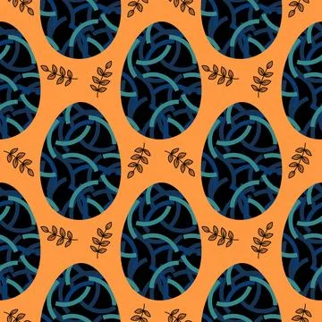 Easter seamless pattern with eggs for wallpaper and fabrics and textiles イラスト素材