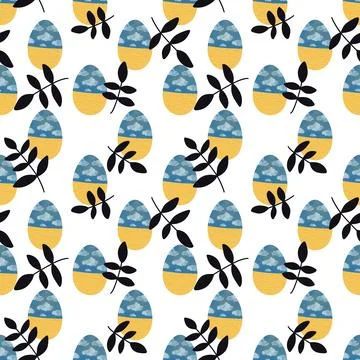 Easter seamless pattern with eggs for wallpaper and fabrics and textiles 스톡 일러스트