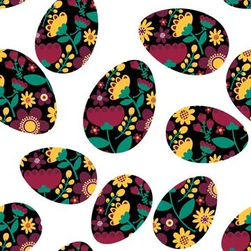 Easter seamless pattern with eggs for wallpaper and fabrics and textiles 库存插图