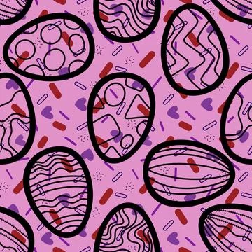 Easter seamless pattern with eggs for wallpaper and fabrics and textiles Stock Illustration
