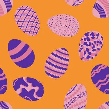 Easter seamless pattern with eggs for wallpaper and fabrics and textiles Stock Illustration